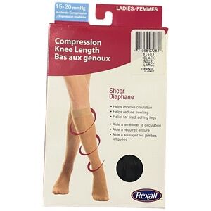 Compression stockings. Black. large.